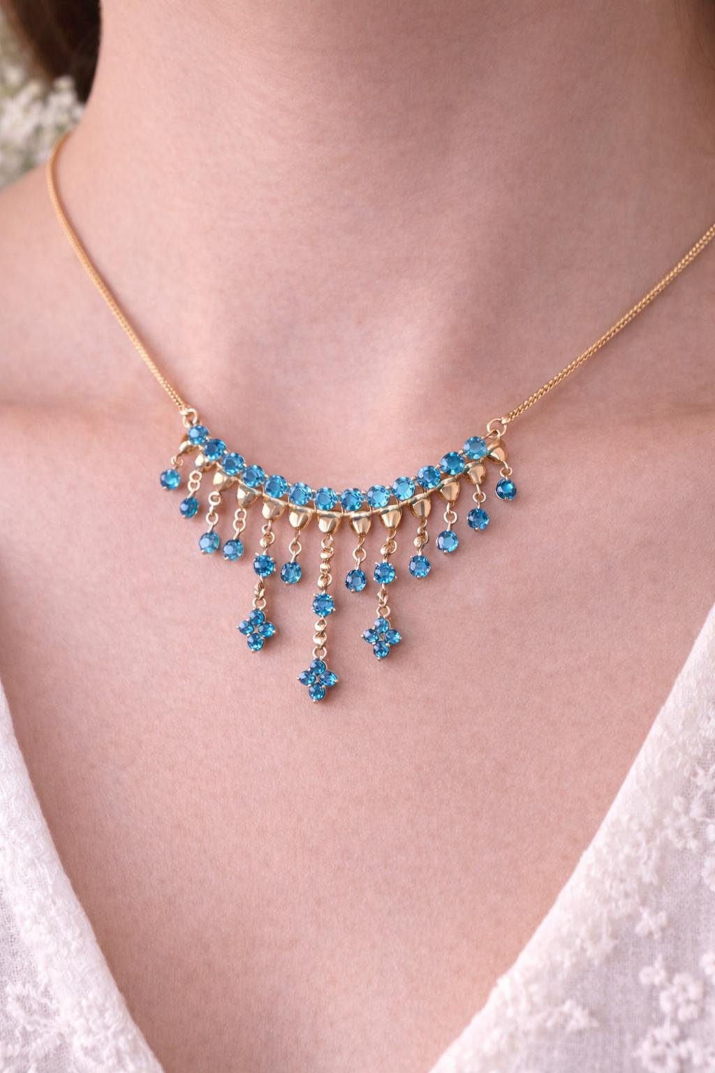 The Aquamarine Legacy Chandelier Necklace